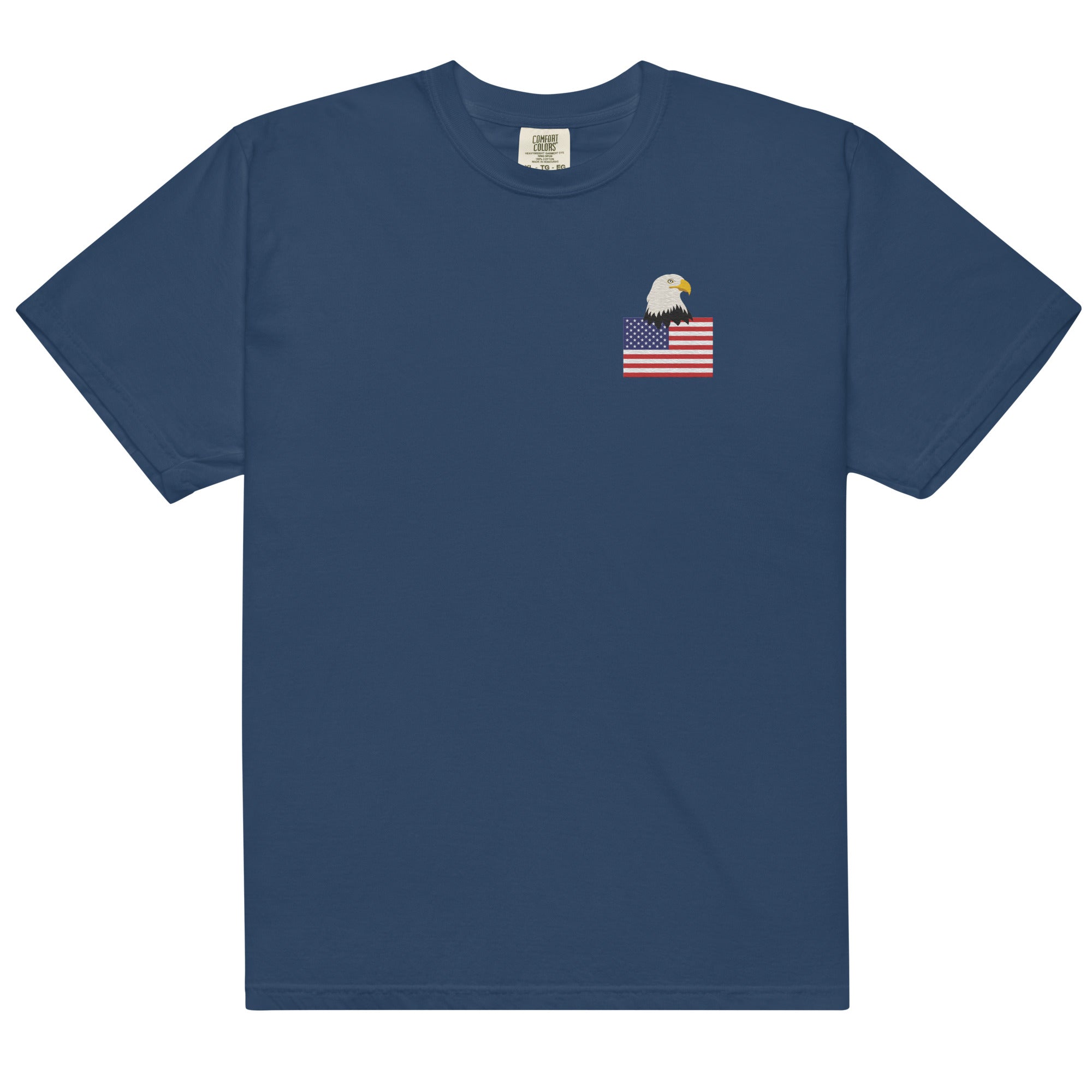 USA Bald Eagle & Flag Embroidered T-Shirt