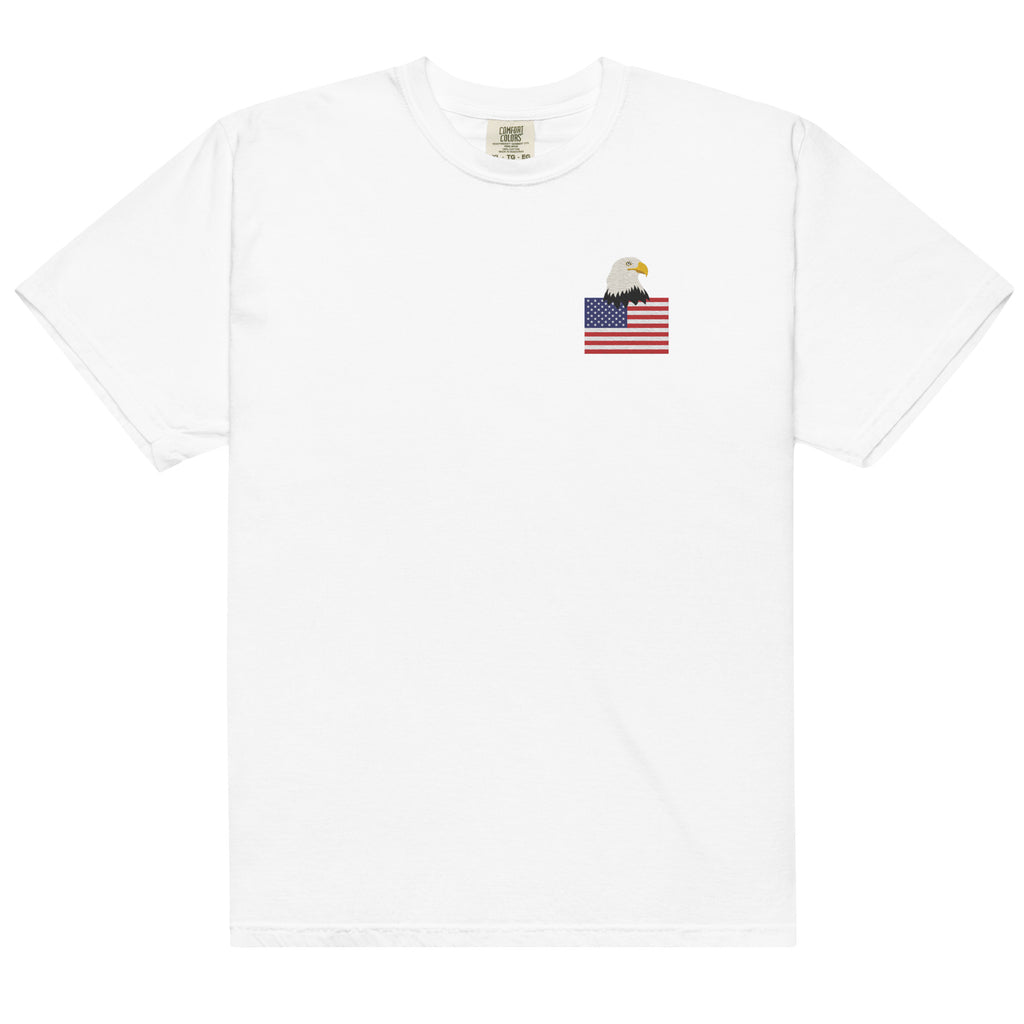 USA Bald Eagle & Flag Embroidered T-Shirt