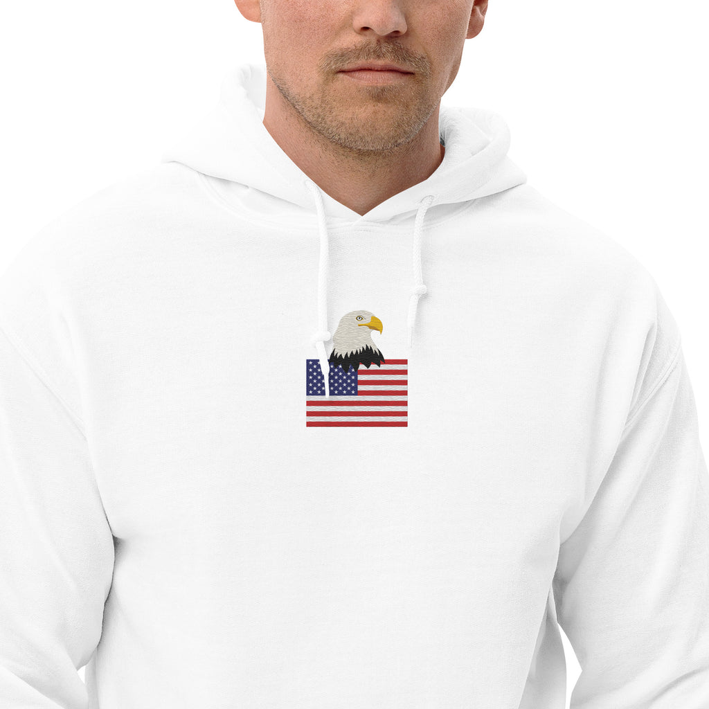 USA Bald Eagle & Flag Embroidered Hoodie