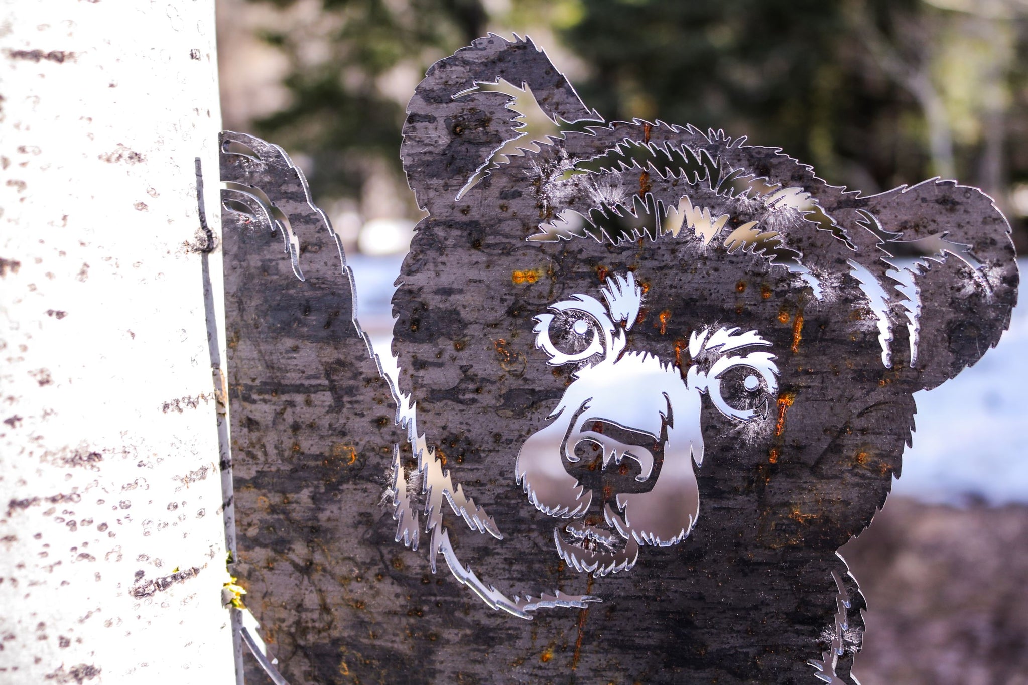 Metal Bear Yard Art & Garden Decoration